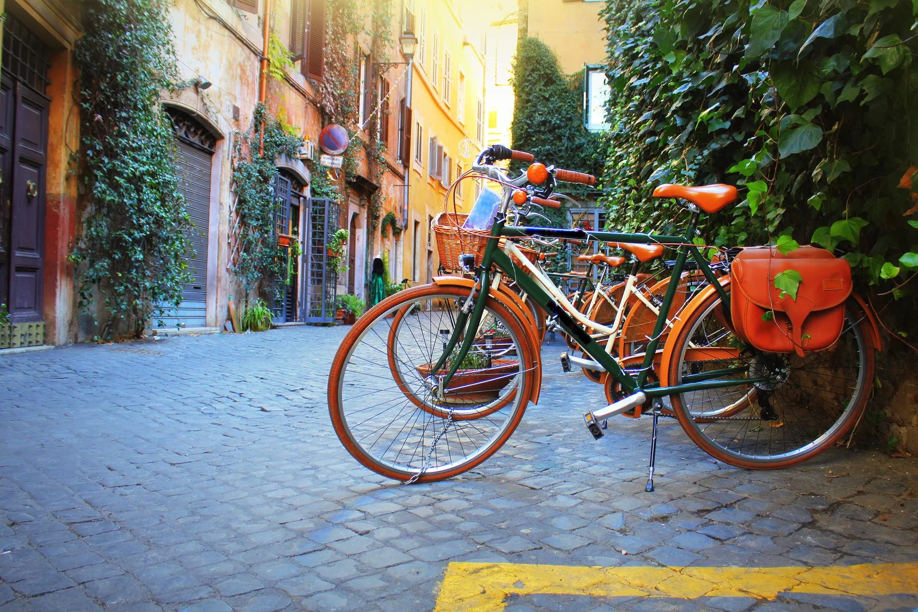 Bicycles on an Italian street, Southern Italy