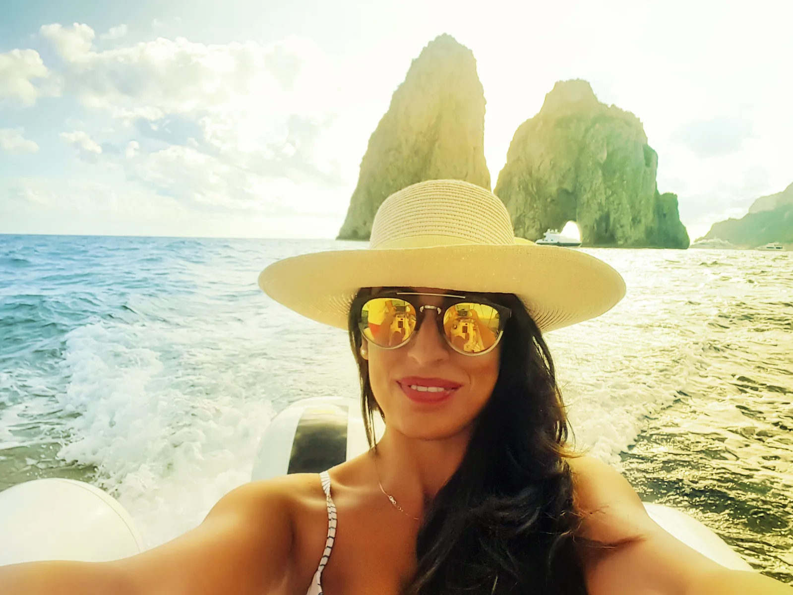 Woman on the water in Southern Italy
